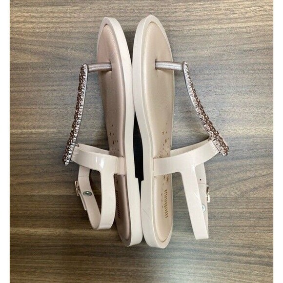 Melissa Slim II Thong T Strap Jelly Sandal Metallic Nude EU 35/36/ US 5 - Picture 3 of 12